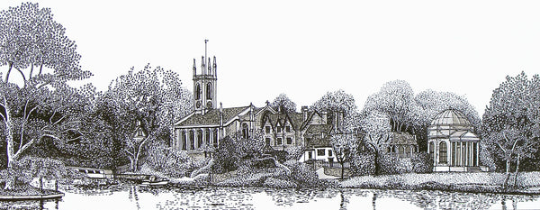 View across River Thames towards Hampton, Middlesex